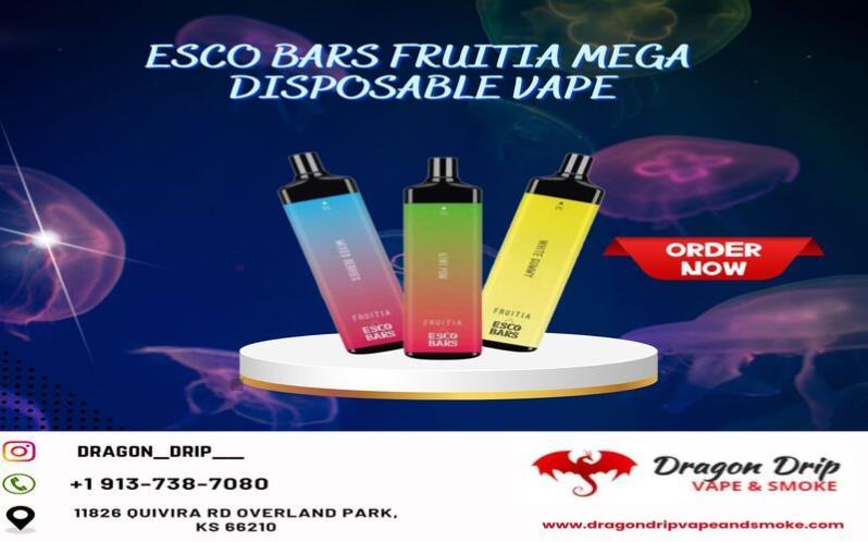 Esco Bars Fruitia Mega Disposable Vape is available in Overland Park, KS