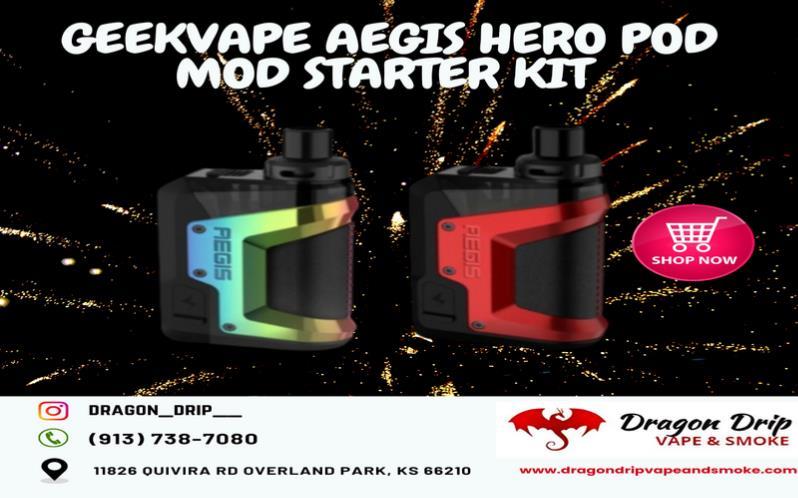 The GeekVape Aegis Hero Pod Mod Starter Kit available in Overland Park 